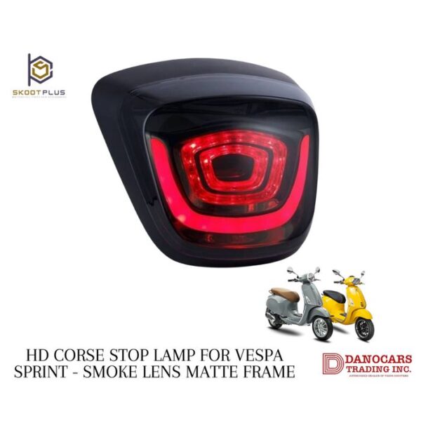 HD Corse Stop lamp for Vespa Sprint Smoke Lens Matte Frame